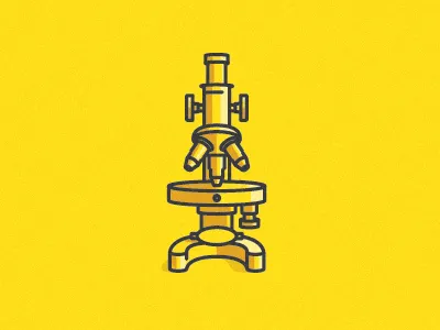 microscope icon science vector yellow