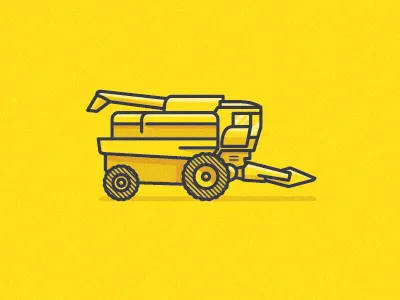 combine corn icon vector yellow