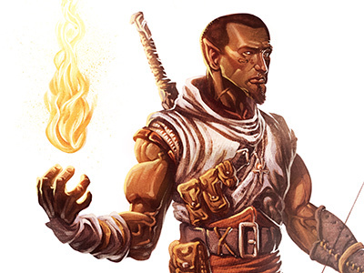 Pathfinder Cleric RPG Illustration cleric dd digital paint fire half elf illustration paizo pathfinder photoshop