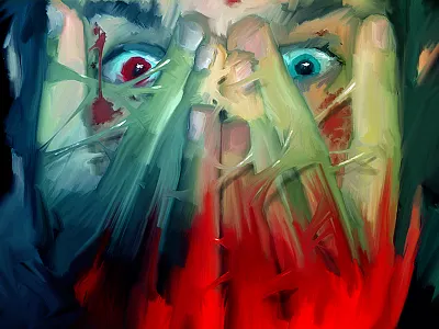 Ron blood bloody drawing eyes photoshop smear smudge ugly