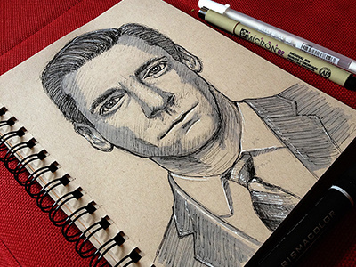 Don Draper Sketch draw drawing ink mad men marker pen sketch