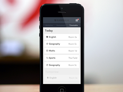 School Education App - timetable android app flat ui ios iphone mobile mobile ui ui