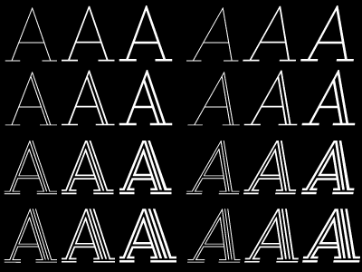 Down the rabbit hole I go... family grades outlines strokes typeface