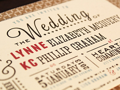 Invitation invitation marriage screen print type typography wedding