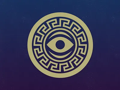 Cleopatra's All-Seeing Eye ancient architecture egypt egyption eye flat gold greece greek history logo medal medallion old