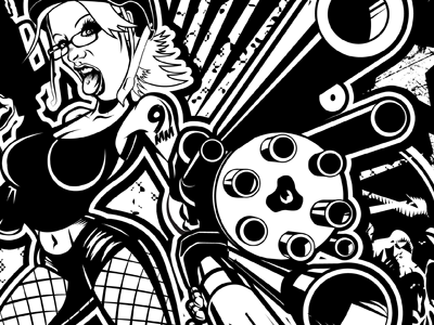 Tammunition black and white roller derby vector vector illustration