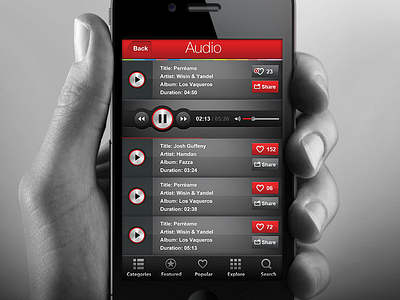 F3-Audio Player app mobile ui