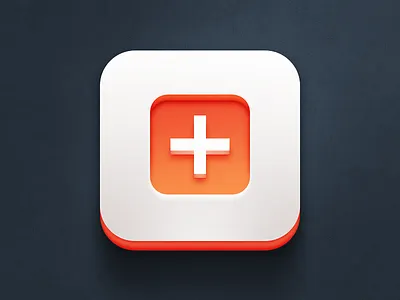 Secret app icon v2 app application icon design icon ios iphone mobile orange plus the funtasty