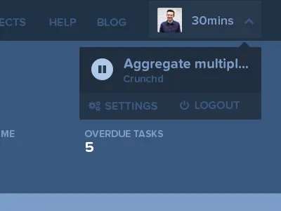 Dropdown current time blue dropdown flat profile talllies tally timer