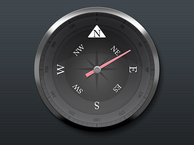 Compass clean compass device metal report skeuomorph surfing widget