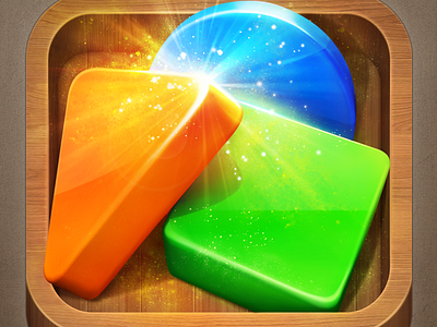 Board Rush App Icon alphabit app app icon beam colorful flash game ios light lighting ray shine shining spark star star sand wacom