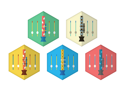 Colorful Blowguns blowgun color geometric icon peru vector