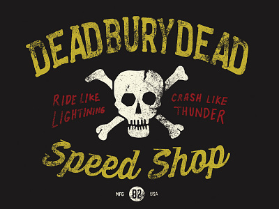 Speed Shop deadburydead moto motorcycle skull texture type typography