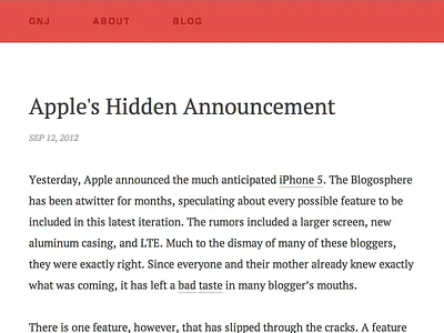 New Blog Style blog flat flat ui personal site red typography website