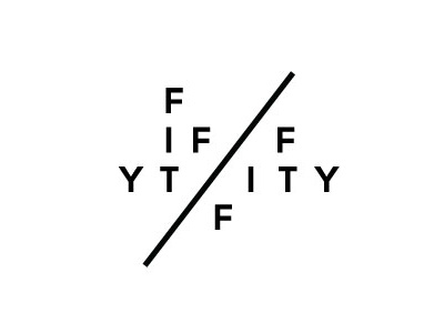 50/50 50 fifty fifty logo percent