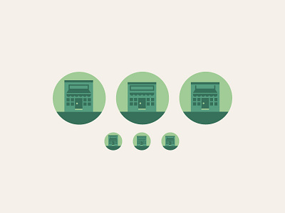 Shop Icons green icons shop two color