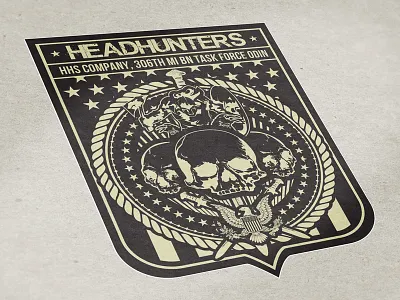 US ARMY HHS Company 306th, MI BN Task Force ODIN army artist brand clean collateral design designer graphicdesign illustration insignia logo military mockup modern patch typography ui usa