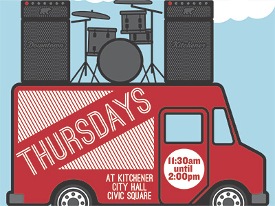 Live Music & Food Trucks food food truck illustrator poster truck vector