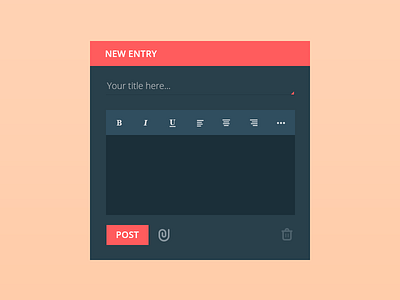 Post New Entry attachment batch icon blog entry clean colors editor flat new entry post trash ui ux wordpress wysiwyg