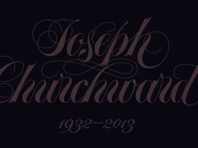 Joseph Churchward (1932-2013) lettering script