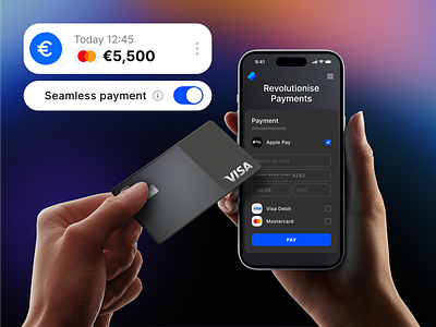 Interface for Payments platform, Fintech | Stream banking black version card clear euro finance fintech fintech project glow interface interface design mobile mobile first mobile version payments payments platform product product design ui uxui