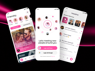 Dating App Design app app design application branding couple dating app dating app dating application single dating app ui uiux uxui