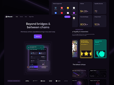 Cross-Chain Swap Platform asset exchange blockchain bridge chain analytics cross chain swap crypto rewards crypto tool defi solution futuristic interface gamification features interactive elements loyalty system modern design performance metrics professional design seamless transactions secure platform ui design ux design ux ui design web3 interface