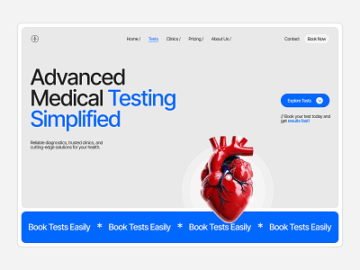 The layout of the first two screens of the medical clinic's web design figma landing page logo medical clinic typography ui uiux ux ux design webflow website design wow design