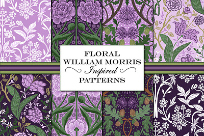 William Morris Floral Pattern Purple art nouveau pattern background pattern digital paper historic pattern lilac pattern pattern design peony pattern scrapbook paper seamless patterns textile pattern tileable pattern vector patterns victorian pattern wallpaper pattern william morris