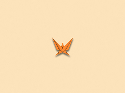 Bird bird logo orange origami