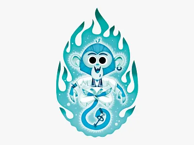 Sea Spirit Monkey character ghost happy illustration monkey mythical spirit sprite water
