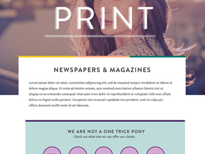 Capabilities big type full bleed photo layout web