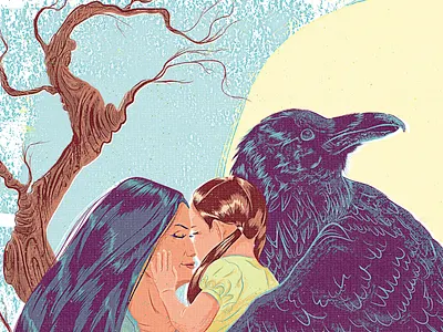 Un Rights Of The Child poster 09 branches child first nations grunge illustration illustrator moon mother photoshop poster raven retro vector rights of the child tree un vintage