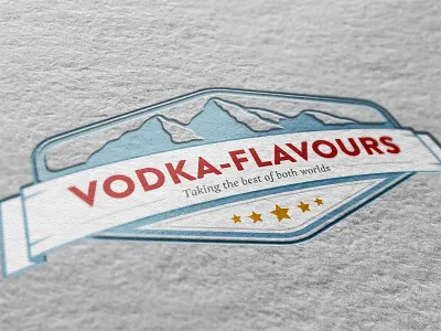 Vodka bottle label bottle brandon grotesque illustration illustrator label logo mockup mountains red russian stars vintage vodka wodka