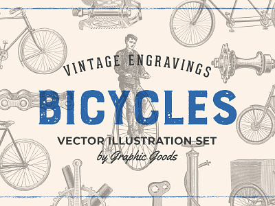 Bicycles - Vintage Illustration Set
