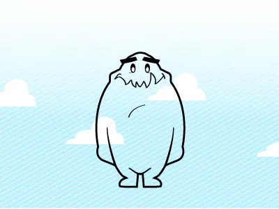 Nori Revisioned blue cartoon character design clouds creature cute monster nori texture