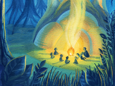The Dagobah Retreat exhibition gouache illustration watercolor
