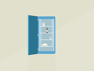 Fridge [gif] animate animation blue clink drink food fridge gif vitage