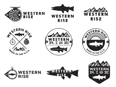 WR Logo Comps badge company illustrator logo mcwhorter outdoor rise seth texture vintage western