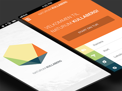 Kullaberg mobile application app application flat hexagon kullaberg logo mobile mobile app mobile application ui user interface