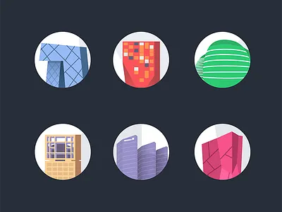 flat buildings of Beijing building flat icon icons illustration