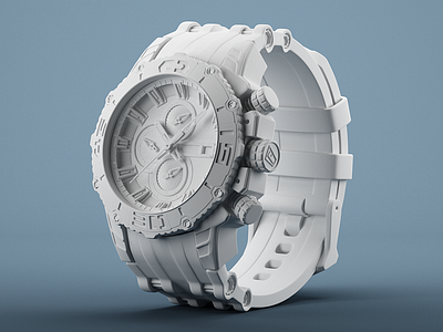 3D Model - Festina Chrono Bike 2012 23dsgn 3d 3d model black c4d clay festina render rubber steel v ray waskogm watch