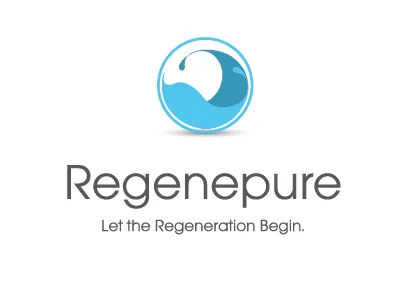 Regenepure blue branding clean fresh haircare logo pure simple water
