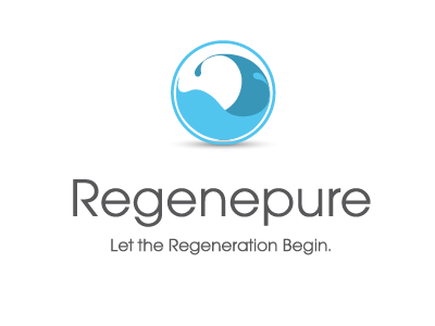 Regenepure blue branding clean fresh haircare logo pure simple water