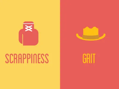 Scrappiness & grit boxing flat gloves hat illustration western