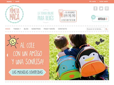 Pometa Maca babies baby banner brand commerce corporate image design ecommerce identity logo logo design online store web design