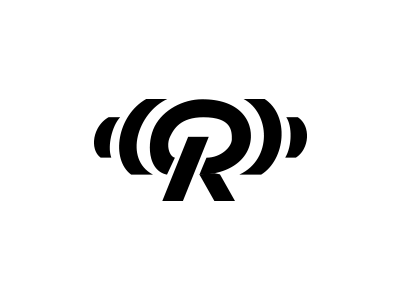 Rukkus b/w design explosion logo mark monogram r riot