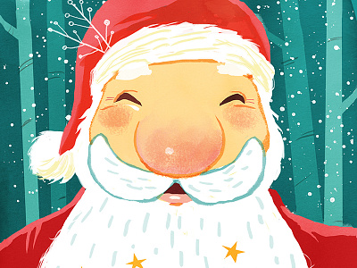 Santa christmas illustration santa snow