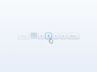 Pagination blue button clean deselected element hover interface next pagination previous selected subtle touch ui ux web