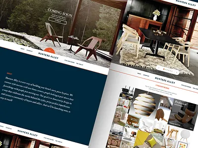 Hunters Alley - teaser page alley architecture carousel chairs flash furniture grid home hunter hunters alley landing page lights motion table web design